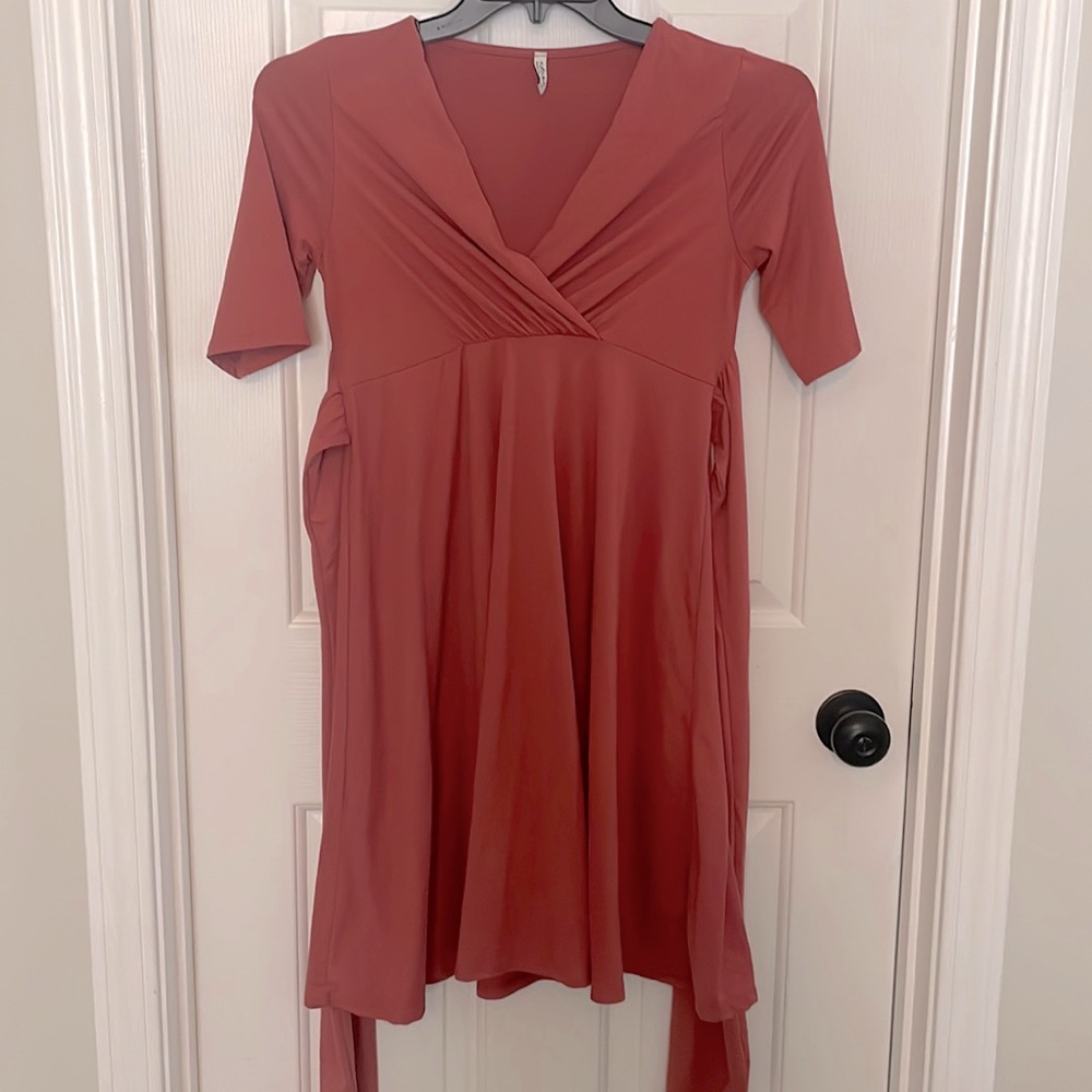 Pink maternity dress